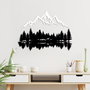 Wallity Nature And Mountain - 12 Escultura de pared de metal Blanco y Negro